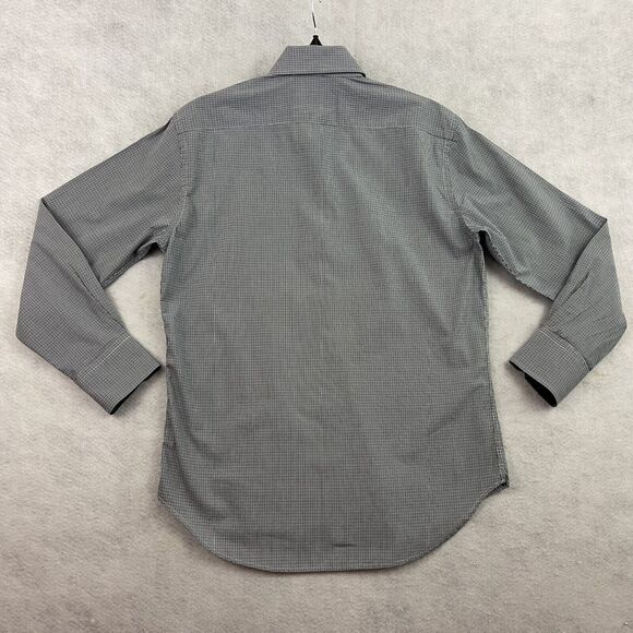 Bristol & Bull Shirt Mens Size Medium 15- 15 1/2 32/33 Blue Check Button Up - Picture 8 of 14